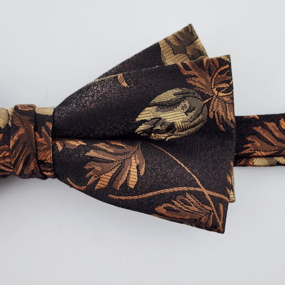 Brown Floral Pattern Bow Tie - Image 2