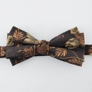 Brown Floral Pattern Bow Tie
