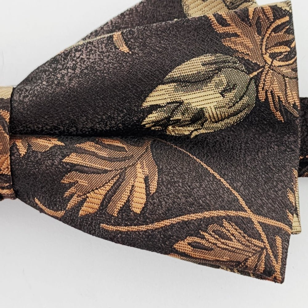 Brown Floral Pattern Bow Tie - Image 3