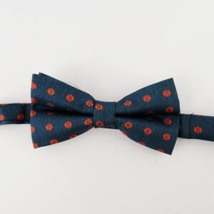 Navy Blue Red Pattern Bow Tie